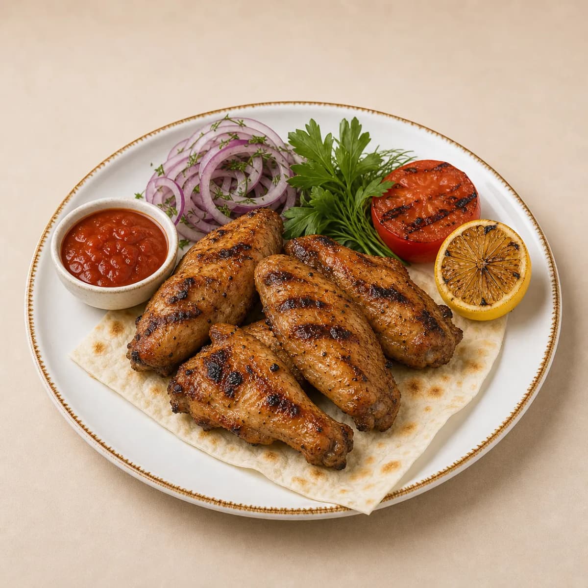 Куриные крылышки на углях
